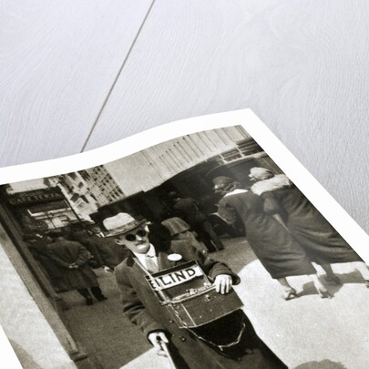 Blind man begging, Great Depression by Anonymous