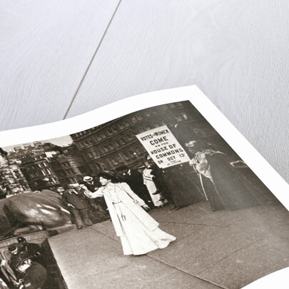 Christabel Pankhurst, British suffragette, addressing a crowd in Trafalgar Square by Anonymous