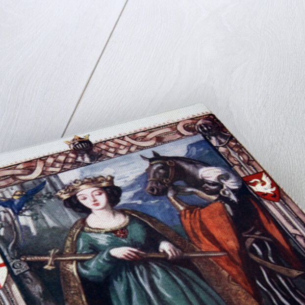 Morgan le Fay with Excalibur by Dora Curtis