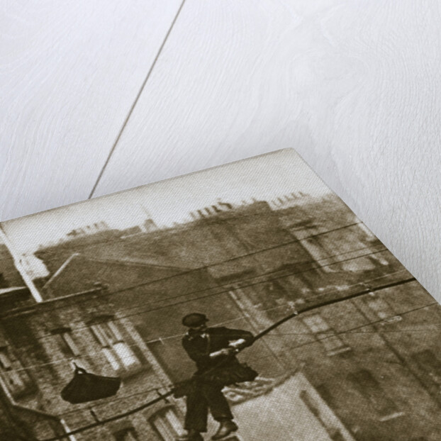 Inspecting a telephone cable between Conduit and Maddox Streets by Anonymous