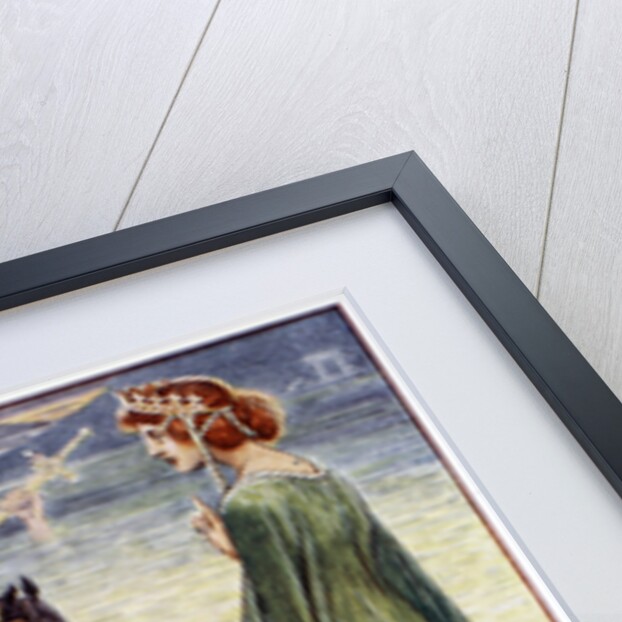 King Arthur asks the Lady of the Lake for the sword Excalibur by Anonymous