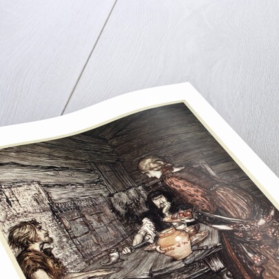 Hunding discovers the likeness between Siegmund and Sieglunde by Arthur Rackham