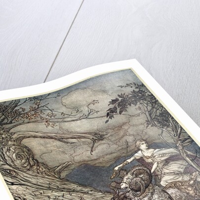 Fricka approaches in anger by Arthur Rackham