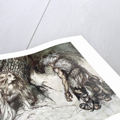 Mime finds the mother of Siegfried in the forest by Arthur Rackham
