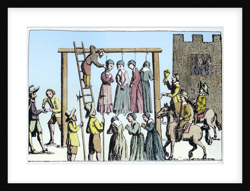 An execution of witches in England by Anonymous