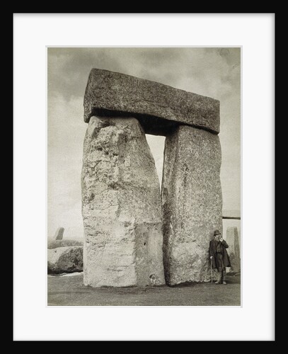 A shepherd posing at Stonehenge on Salisbury Plain by Anonymous