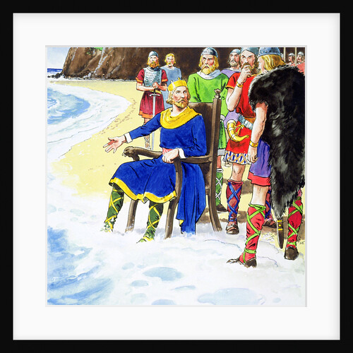 King Canute failing to hold back the waves by Trelleek
