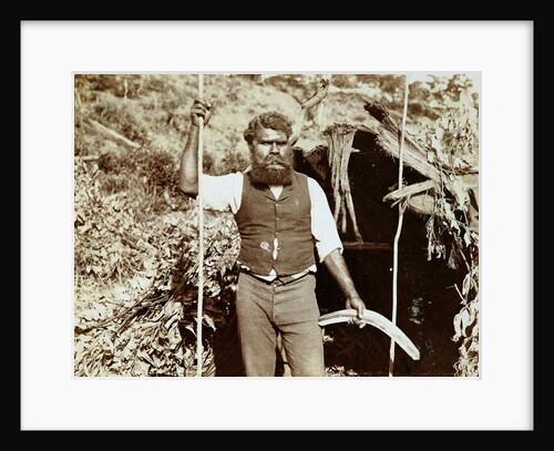 Australian aborigine with a boomerang by Anonymous