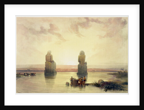 The Colossi of Memnon, at Thebes, during the Inundation by David Roberts