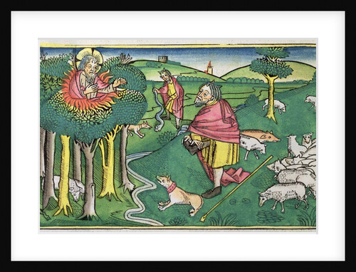Exodus 3:1-22 and 4:1-4: the burning bush amd God arming Moses with the miraculous rod by Anonymous