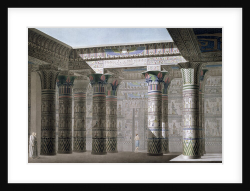 Interior view from the portico of the Grand Temple on the island of Philae by Antoine Phelippeaux