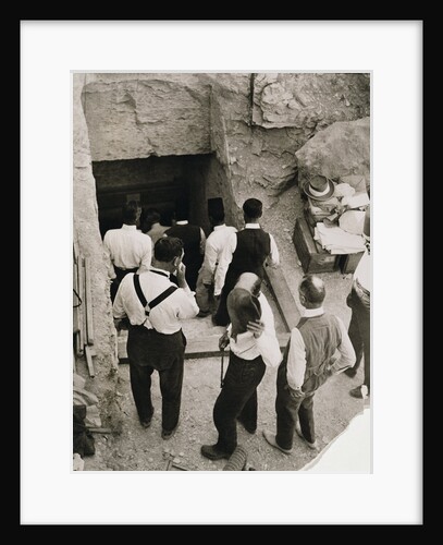 A party going down the steps to the tomb of Tutankhamun by Harry Burton