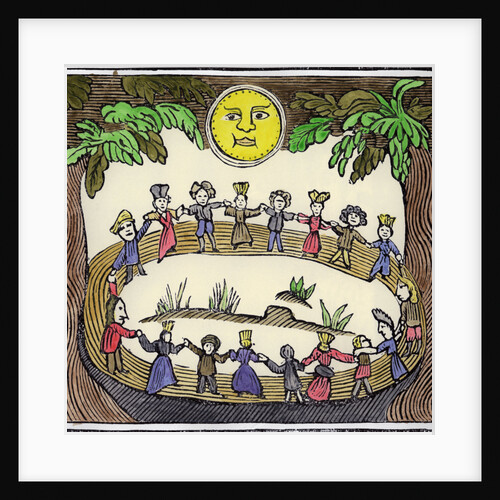 A circle of witches dancing beneath a full Moon by William Linnell