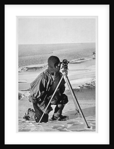 Lieutenant Evans surveying in the Antarctic by Herbert Ponting