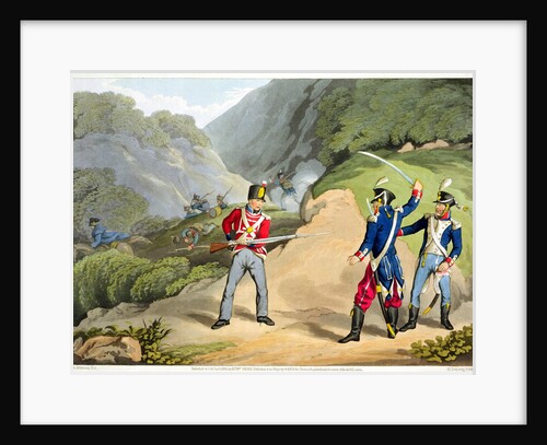 A British soldier Taking Two French Officers at the Battle of the Pyrenees by Matthew Dubourg