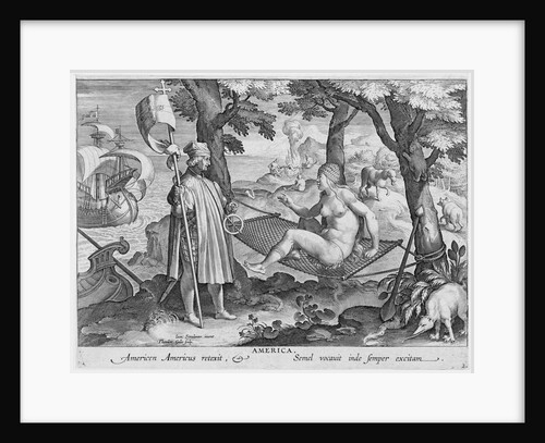 Columbus 'discovering America' by Theodoor Galle