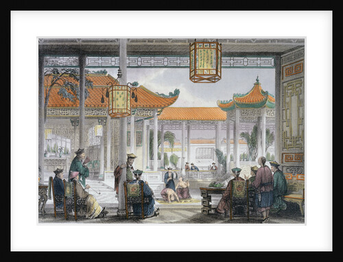 Jugglers Exhibiting in the Court of a Mandarin's Palace by Thomas Allom