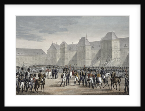 The abdication of Napoleon and his departure from Fontainebleau for Elba by Francois Pigeot