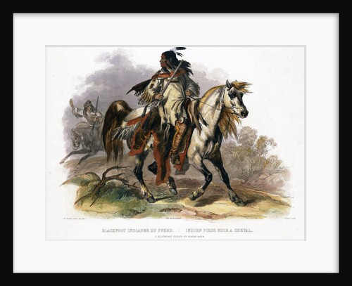 A Blackfoot Indian on horseback by Leopold Beyer