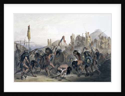 Bison-Dance of the Mandan Indians in front of their Medicine Lodge in the Mih-Tutta-Hankush by Alexandre Manceau
