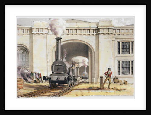 Entrance to the locomotive engine house by John Cooke Bourne