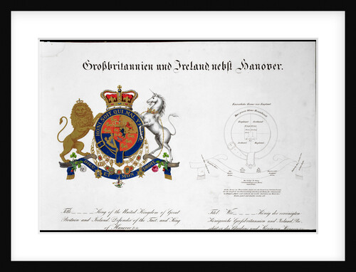 Crest of the King of the United Kingdom of Great Britain and Ireland and Hanover by Anonymous