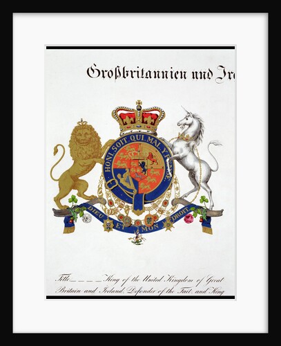 Crest of the King of the United Kingdom of Great Britain and Ireland and Hanover by Anonymous