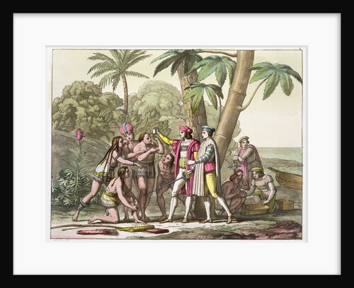 Christopher Columbus with Native Americans by DK Bonatti