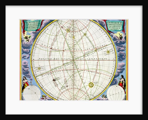 Map charting the movement of the Earth and Planets by Andreas Cellarius