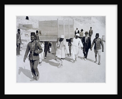 A chariot being removed from Tutankhamun's tomb by Harry Burton