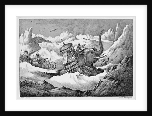 Hannibal and his war elephants crossing the Alps by Anonymous