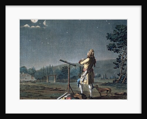Bernard le Bovier de Fontenelle contemplating the plurality of worlds by Jean Baptiste Morret