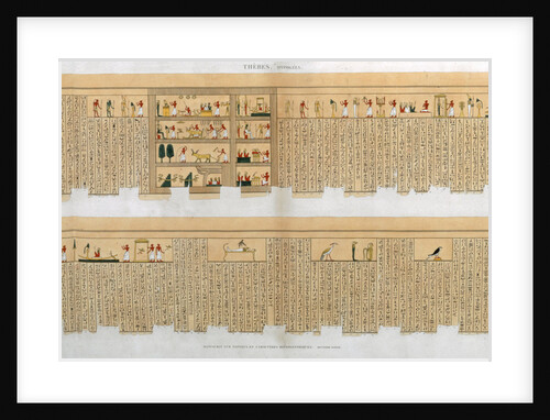 Ilustrations of a manuscript with hieroglyphics by Willemin