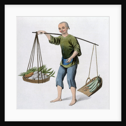 A boy with vegetables by J Dadley