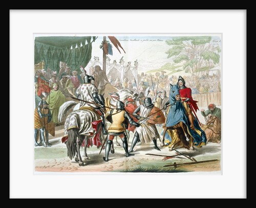 Knights duelling on foot in a tournament by G Lago