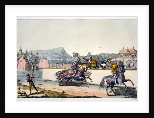 Knights jousting at a tournament by Anonymous