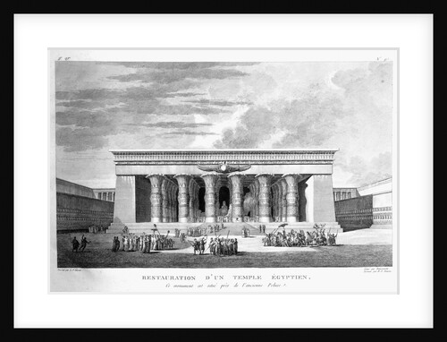 Artist's recreation of a large Egyptian temple by Pierre Nicolas Ransonette