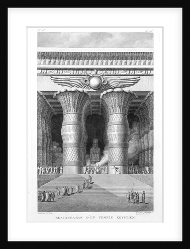 Artist's recreation of a large Egyptian temple by Pierre Nicolas Ransonette