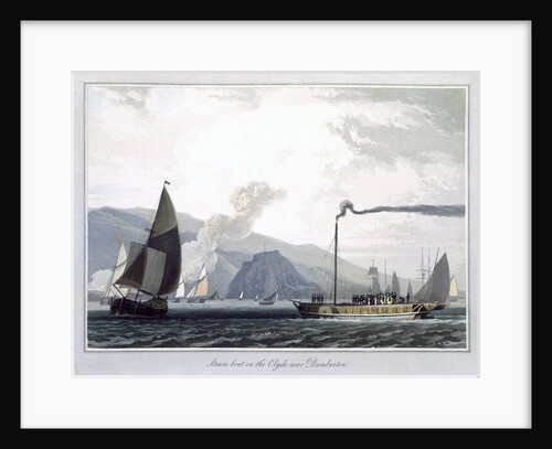 Steam boat on the Clyde near Dumbarton by William Daniell