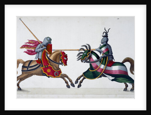 Two knights jousting at a tournament by Friedrich Martin von Reibisch