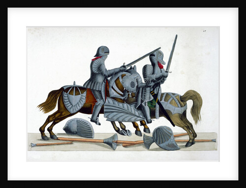 Two knights jousting at a tournament by Friedrich Martin von Reibisch