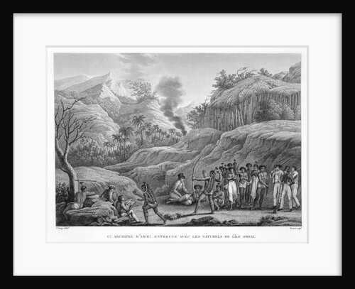 Great Asian Archipelago: French explorers with natives on the Island of Ombai by Edme Bovinet