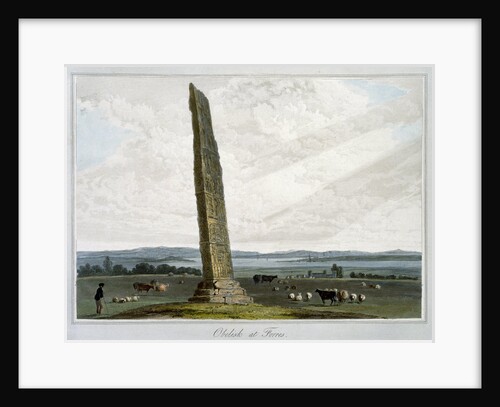 Obelisk at Forres by William Daniell