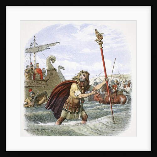 The Roman standard bearer of the 10th legion landing in Britain by James William Edmund Doyle