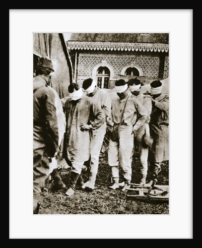 Allied victims of a poison gas, temporarily blinded, at a French hospital by Anonymous