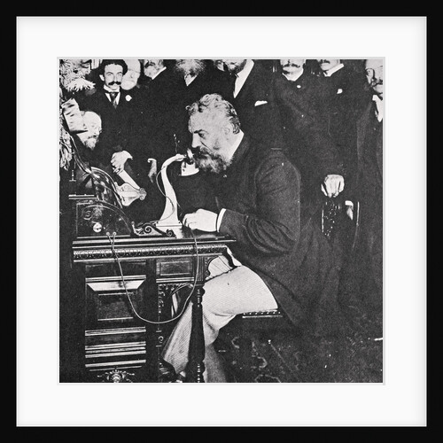 Alexander Graham Bell makes the first telephone call between New York and Chicago by Anonymous