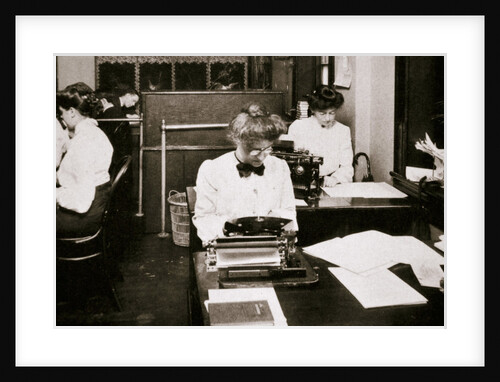 Women working in a typing pool by Anonymous