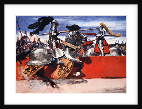 Maximilian I, Holy Roman Emperor, jousting at a tournament by Arthur C. Michael