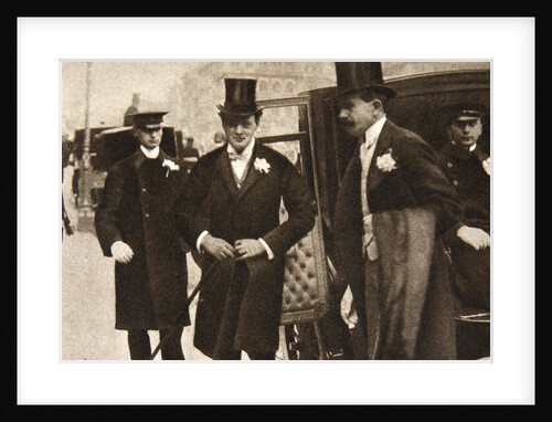 Winston Churchill arriving at the doors of St Margaret's, Westminster, on his wedding day by Anonymous
