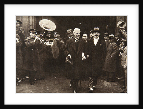 Ramsay MacDonald in New York being escorted by Grover Whalen by S and G